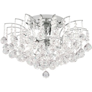 Orion, LENNARDA - Kristalldeckenleuchte klar/chrom, Briamond Deckenlampe Sheraton