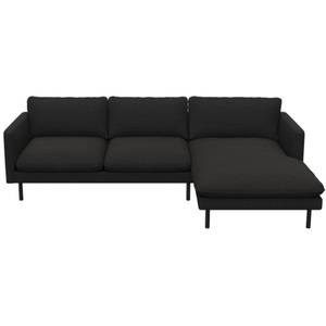 LIVIQUE, Sofa Valentino, Sofa Valentino Grau Stoff 165 cm 253 cm