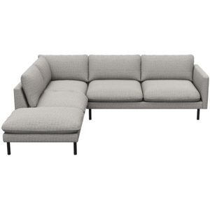LIVIQUE, Sofa Valentino, Sofa Valentino Grau Stoff 262 cm 222 cm