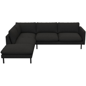 LIVIQUE, Sofa Valentino, Sofa Valentino Grau Stoff 262 cm 222 cm