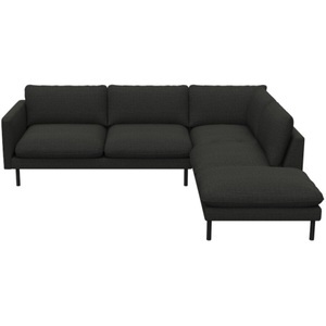 LIVIQUE, Sofa Valentino, Sofa Valentino Grau Stoff 222 cm 262 cm