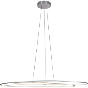 BOPP, Bopp Flair - ovale LED-Hängeleuchte, alu, BOPP Led-hängeleuchte 125/140 cm , 46790009 Flair , Alufarben , Metall , 125x140 cm , geschliffen , 003226001403