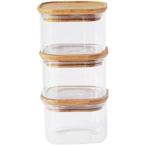 Diverse, diverse Vorratsglas Pebbly, 3er Set Vorratsglas mit Bambusdeckel 0.5lt