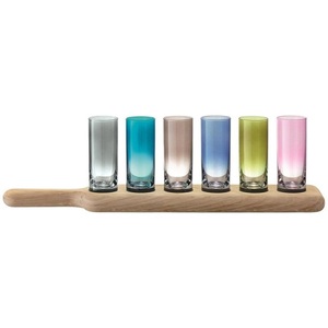 Diverse, diverse Gläser-Set Paddle, Paddle Wodka Set Unterteil aus Eiche L40cm - assort.