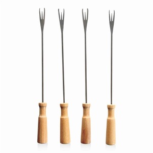 Boska, Boska - 4er-Set Fondue-Gabeln Oslo - Hellbraun, Fonduegabeln Oslo braun Edelstahl Holz 285mm