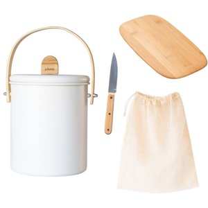Pebbly, 4tlg. Pebbly Zero Waste Set Schneidebr. Messer Sack Kompostb, 4er Set Schneidebrett Messer Sack und Kompostbeutel