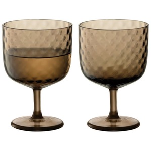 LSA International, 2er Set Dapple Weinglas 325ml Earth Brown, LSA International Weinglas-Set Dapple