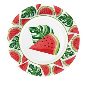 Diverse, Pappteller 10x Wassermelone, 23x23cm, Pappteller 10x Wassermelone, 23x23cm