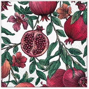 Diverse, diverse Servietten Servietten Cocktail, Servietten Cocktail 20x Granatapfel, 25x25cm