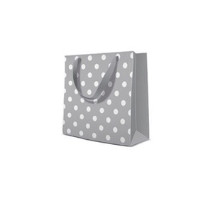 Diverse, diverse Geschenktasche Maison, Geschenktüte grau/weiss m. Punkten 17x6x17cm