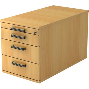 Jungheinrich PROFISHOP, Rollcontainer Solid, 4 Schubladen mit Kunstoff-Griff, Buche, Rollcontainer Solid, 4 Schubladen mit Kunstoff-Griff, Buche