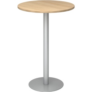 undefined, Stehtisch, Ø 800 mm 1116 mm hoch, Gestell silber Platte Eiche-Dekor, Stehtisch, Ø 800 mm, 1116 mm hoch, Gestell silber, Platte Eiche-Dekor