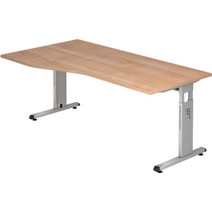 Hammerbacher, Hammerbacher Schreibtisch Matrix Nussbaum 1.800 x 1.000 x 850 x 650 - 850 mm, Hammerbacher Schreibtisch Matrix Nussbaum 1.800 x 1.000 x 850 x 650 - 850 mm