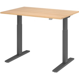 Hammerbacher, Hammerbacher Sitz-Stehschreibtisch Elect 1200 mm x 800 mm Eiche VXMKA12/E/G, Hammerbacher Steh-Sitz-Schreibtisch VXMKA12/E/G Eiche 1200 x 800 mm