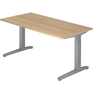 Jungheinrich PROFISHOP, Schreibtisch, C-Fuss höhenverstellbar, BxT 1.600 x 800 mm, Eiche, Schreibtisch, C-Fuss höhenverstellbar, BxT 1.600 x 800 mm, Eiche