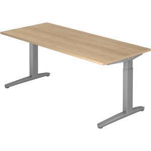 Jungheinrich PROFISHOP, Schreibtisch, C-Fuss höhenverstellbar, BxT 1.800 x 800 mm, Eiche, Schreibtisch, C-Fuss höhenverstellbar, BxT 1.800 x 800 mm, Eiche