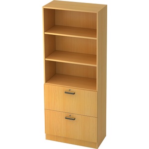 LIVIQUE, Regal Office, Hammerbacher Regalschrank 2 Fachböden Future Buche 800 x 420 x 2.004 mm