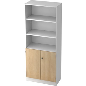 Hammerbacher, Hammerbacher Regalschrank SG 6770 Eiche, Weiß 800 x 420 x 2.004 mm, Hammerbacher Regalschrank SG 6770 Eiche, Weiß 800 x 420 x 2.004 mm