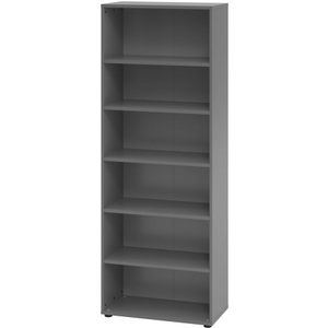 LIVIQUE, Regal Office, Regale Breno, 6 OH, 28 kg je Boden, B 800 x T 400 x H 2156 mm, Spanplatte, graphit