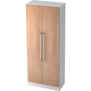 undefined, Aktenschrank TARVIS, mit Griff ohne Schloss, 5 Ordnerhöhen, B 800 x T 420 x H 2004 mm, weiß/Nussbaum-Dekor, Aktenschrank TARVIS, mit Griff ohne Schloss, 5 Ordnerhöhen, B 800 x T 420 x H 2004 mm, weiß/Nussbaum-Dekor
