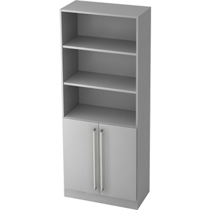 undefined, Regalschrank TARVIS, 5 Ordnerhöhen, 5 Böden, 2 Türen, mit Griff o. Schloss, B 800 x T 420 x H 2004 mm, lichtgrau, Regalschrank TARVIS, 5 Ordnerhöhen, 5 Böden, 2 Türen, mit Griff o. Schloss, B 800 x T 420 x H 2004 mm, lichtgrau