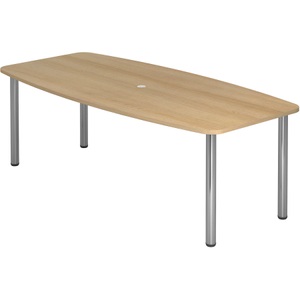 Hammerbacher, Hammerbacher Konferenztisch KT22C Eiche 2.200 x 1.050 x 740 mm, Hammerbacher Konferenztisch Eiche, Silber Chrom, Melaminharzbeschichtete Spanplatte KT22C 2.200 x 1.050 x 740 mm