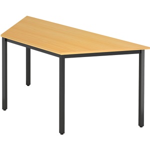 Jungheinrich PROFISHOP, Konferenztisch Premium, Trapez, Quadratrohr, BxT 1.600 x 690 mm, Buche/schwarz, Konferenztisch Premium, Trapez, Quadratrohr, BxT 1.600 x 690 mm, Buche/schwarz