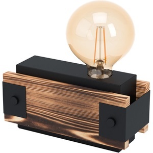 Eglo, Eglo - Tischlampe Layham, Schwarz, Braun, Eglo Tischlampe Layham