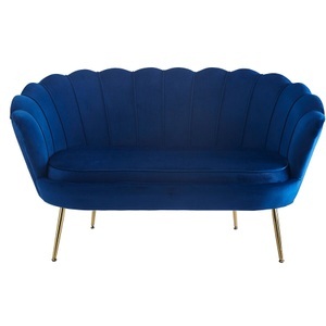 LIVIQUE, Sofa Pedro, Sofa Pedro Blau Stoff 136 cm 77 cm