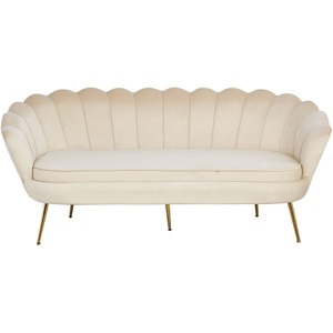 LIVIQUE, Sofa Pedro, Sofa Pedro Beige Samt 180 cm 76 cm