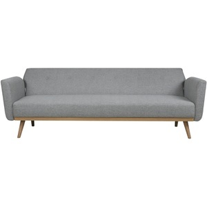 LIVIQUE, Sofa Calvin, Sofa Calvin Grau/Braun Stoff/Holz/Federn 212 cm 85 cm