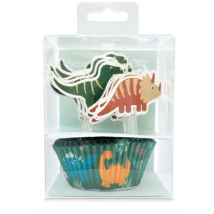 Scrap Cooking, 24 Cupcakesförmchen u. 24 Cake Toppers Dino, 24 Cupcakesförmchen u. 24 Cake Toppers Dino