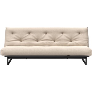 LIVIQUE, Bettsofa Rehalp, Bettsofa Rehalp Beige/Schwarz Stoff/Metall 200 cm 100 cm Verstellbare Lehne