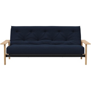 LIVIQUE, Bettsofa Rehalp, Bettsofa Rehalp Blau/Braun Stoff/Holz/Metall 230 cm 100 cm Verstellbare Lehne