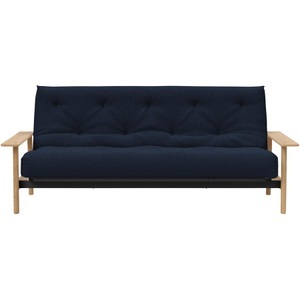 LIVIQUE, Bettsofa Rehalp, Bettsofa Rehalp Blau/Braun Stoff/Holz/Metall 230 cm 100 cm Verstellbare Lehne