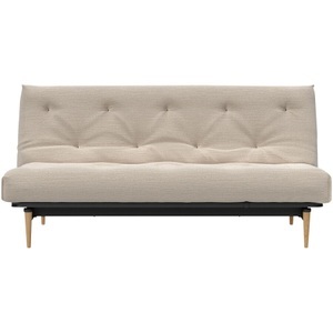 LIVIQUE, Bettsofa Rehalp, Bettsofa Rehalp Beige/Braun Stoff/Holz/Metall 200 cm 100 cm Verstellbare Lehne