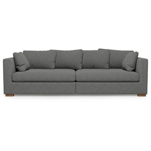LIVIQUE, Sofa Malia, Sofa Malia Grau Stoff 266 cm 113 cm