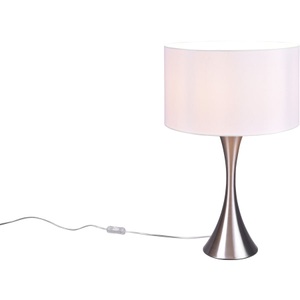 Trio Lighting, Tischleuchte Sabia, Ø 40 cm, weiß/nickel, Lampada da tavolo Simmon