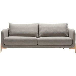 LIVIQUE, Sofa Leya, Sofa Leya Beige/Grau Stoff 218 cm 92 cm