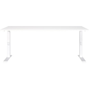 Premium Living, Schreibtisch Ribera in Weiss, Schreibtisch Porto, mechanisch höheneinstellbar, C-Fuss, B 1800 x T 800 x H 680-910 mm, weiss/weiss