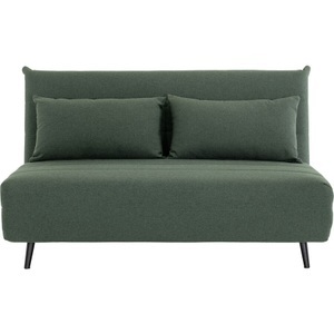 LIVIQUE, Bettsofa Uetliberg, Bettsofa Uetliberg Grün Stoff/Holz/Stahl 146 cm 88 cm Ausklappbar