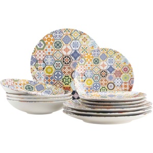 Mäser, Mäser Amarante Geschirr-Set 12-teilig Bunt, Mäser Amarante Geschirr-Set 12-teilig Bunt