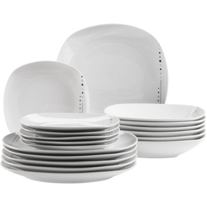 Mäser, Mäser Serie Fadilla Geschirr, Mäser Fadilla Geschirr-Set 18-teilig Weiss