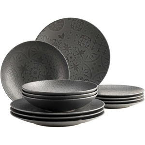 Mäser, Mäser 935076 12-teiliges Keramikgeschirr Teller Set, Mäser 935076 12-teiliges Keramikgeschirr Teller Set