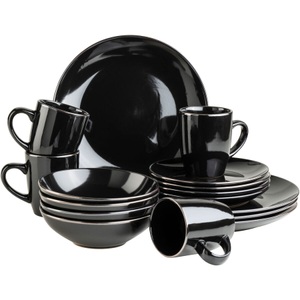 Mäser, Mäser Kombiservice 16-teilig Geschirr Set Schwarz, Mäser Kombiservice 16-teilig Geschirr Set Schwarz