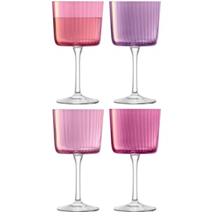LSA, 4er Set Gems Weingläser 250ml Granat assort., Weinglas-Set Gems