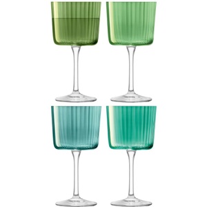 LSA, 4er Set Gems Weingläser 250ml Jade assort., Weinglas-Set Gems