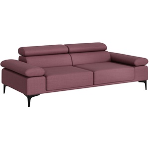 Ada, Ada Sofa Claudio, Sofa Claudio Rot Stoff 218 cm 104 cm