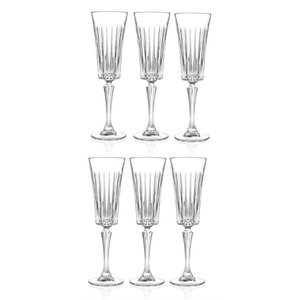 RCR, RCR Cristalleria Italiana - 6er-Set Champagnergläser - 21 cl, 6er Set Timeless Flute Ø7.1 H23.8 cm, 21cl