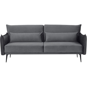 LIVIQUE, Sofa Alves, Sofa Alves Grau Stoff/Metall 207 cm 86 cm